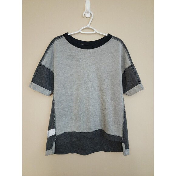 Nike Soul Cycle Mens Cotton Short Sleeve T-Shirt Grey Colorblock High-Low Size L - Picture 4 of 9